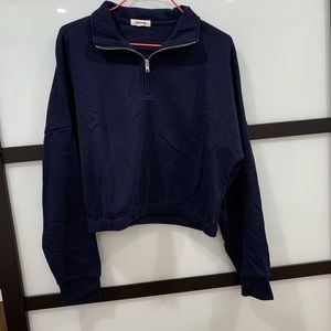 Cropped Navy Blue Sweater.